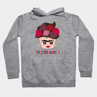 Cute and creepy espanol Halloween Frida  Kahlo cupcake Hoodie